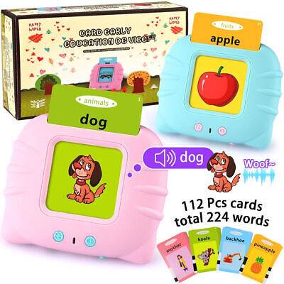 112 Sheets Preschool Words Learning Cards Talking Flash Cards Kids Toddlers Toy • 8.59£