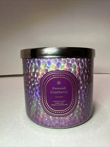 Bath & Body Works White Barn FROSTED CRANBERRY 3 Wick Candle 14.5 oz NEW!!! - Picture 1 of 6