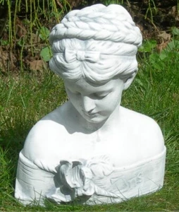 Deko Figur Büste Dekofigur junge Frau Iris H29 cm Skulptur Statue Skulptur Beton - Bild 1 von 3