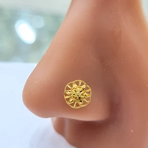 Genuine gold nose stud with screwback - Picture 1 of 6