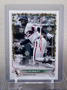 2022 Topps Holiday Luis Robert SP Variation Candy Cane Bat #HW15 White Sox - Picture 1 of 2