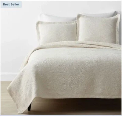 The Company Store Hillcrest Algodón Paisley Matelassé Cobertor - Reina Foto 1 de 3