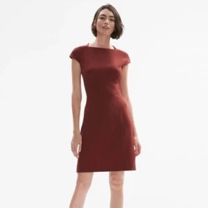 Vestido MM LaFleur The Ashley Cuadrado Cuello Barco a Medida en Rojo Ladrillo talla 8 - Imagen 1 de 8