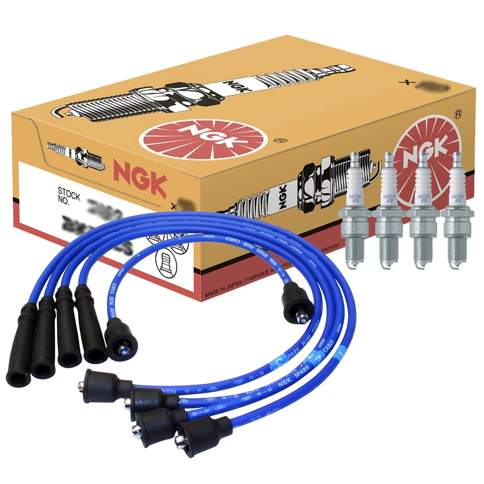NGK Wire & 4 Standard Spark Plugs Kit For Suzuki Samurai 1.3 L4 - Image 1 of 1