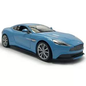 Modellino auto 1:24 Aston Martin Vanquish pressofuso auto giocattolo 2 porte cappuccio aperto blu - Foto 1 di 13