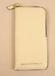 Quay Australia Sunglasses Case Limited Edition White Faux Snakeskin Zipper 