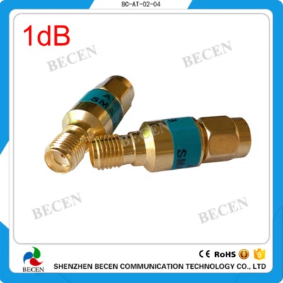BECEN rf Coaxial 2W SMA Attenuator 1DB SMA Plug male to Jack female 2Watt DC-6Ghz