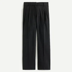 Nuevo Pantalón J CREW Negro Lana Crochet Recortado Plisado Lana Pantalones Talla 10 - Imagen 1 de 6