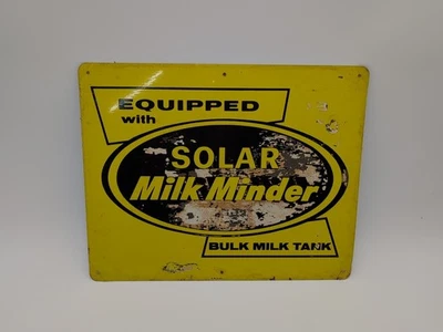 Vintage Solar Milk Minder Tank Advertising Farm Sign 15" x 12"  - Image 1 of 3