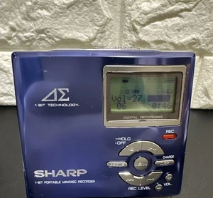 SHARP Portable MiniDisk Walkman Recorder MD-DR7-A Blue Operation Confirmed Japan - Picture 1 of 24
