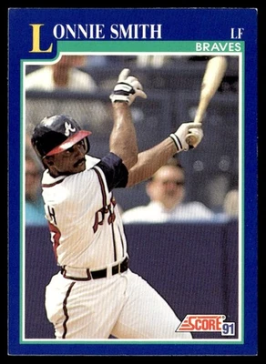 1991 Score Lonnie Smith Atlanta Braves #543 - Image 1 of 2
