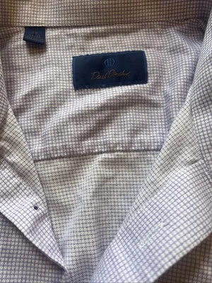 Camisa David Donahue Hombre 18 34/35 Púrpura Blanco Cuadros Vestido Abotonado Foto 1 de 4