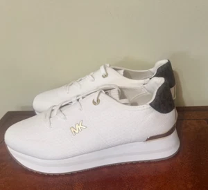 Zapatos Tenis MICHAEL Michael Kors Para Mujer Tejidos Estampado de Logo Tejido con Cordones Talla 10 - Imagen 1 de 5