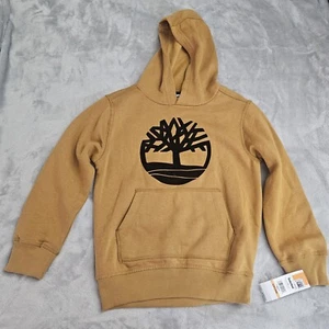TIMBERLAND Boys Youth Fleece Camo Tree Logo WHEAT Hoodie Sweatshirt S (8) - Picture 1 of 7