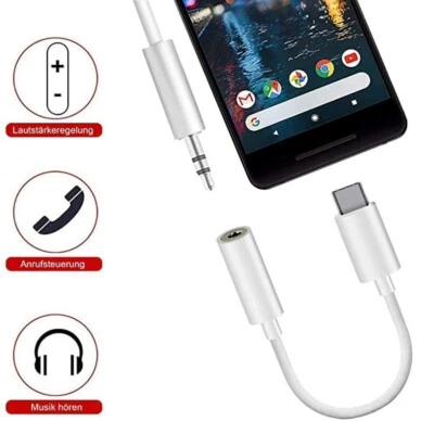 USB Type C to 3.5mm Headphone Audio Aux Stereo Cable Adapter For Samsung Huawei - Image 1 of 4