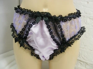 sissy satin lace frilly panties knickers lingerie underwear plus sizes available - Picture 1 of 3