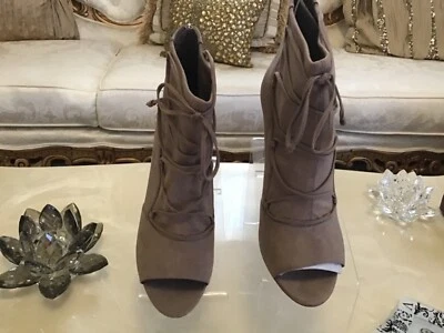 GILI  Karina suede peep toe ankle boots - Image 1 of 4