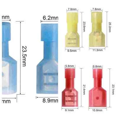 Connector Terminal Fully Insulated Female&Male Electrical Wire Spade Crimp - Image 1 of 4