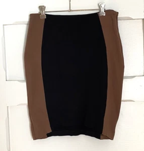 Country Road Women's Black & Brown Two Tone Panel Pencil Skirt Size Small - Picture 1 of 9