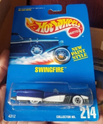 1991 Hot Wheels Swingfire  # 214 Convertible Street Beast Blue Card Basic Hubs - Image 1 of 4