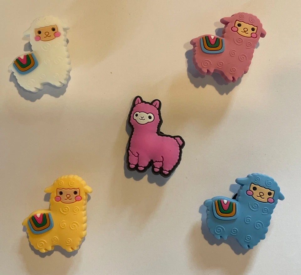 5 Schuh Pins - Shoe Charms - Anstecker für Crocs - Clogs - Alpaka -