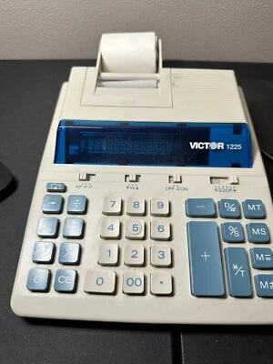 VICTOR 1225 12-DIGIT 2-COLOR PRINTING COMMERCIAL DESKTOP CALCULATOR Tested - Image 1 of 4