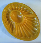 Vintage MC USA #631 Pottery Serving Platter Oval  Chip  Dip Yellow/Brown Color