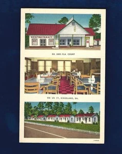 #521 Kingsland, Ga.& Fla. Court Multi Views, Restaurant Gas Pumps Cottages - Picture 1 of 2