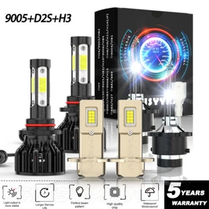 For Nissan Maxima 2004 2005 2006 9005+D2S+H3 4-side Headlight High Low+Fog Light - Foto 1 di 17