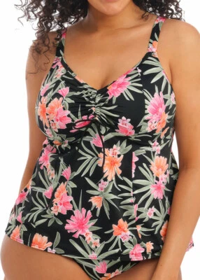ELOMI ES800161BLK DARK TROPICS MOLDED TANKINI TOP SIZE 18 - Image 1 of 4