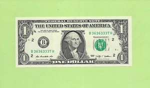 2009 ..UNCIRC $1 B 3636 3337 H .... 2009 $1 B-H POKER NOTE 5-3's - Picture 1 of 2
