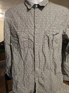 English Laundry Men's John Lennon Shirt paisley trim & flip cuff Large - Picture 1 of 4