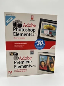 Adobe Photoshop Elements 4.0 & Adobe Premiere 2.0 Brand New Sealed - Picture 1 of 11