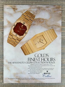 Reloj Rolex Benvenuto Cellini Oro 18Kt 1982 Vintage Impreso Anuncio - Imagen 1 de 1