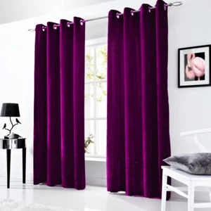 New 1 PC 66"x90" Plum Blackout Velvet Grommet / Ringtop / Eyelet Curtain - Picture 1 of 4