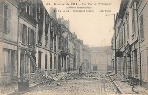 Cpa-Guerre 1914 Una Calle De Soissons Casas Bombardearon (122898) - Imagen 1 de 2