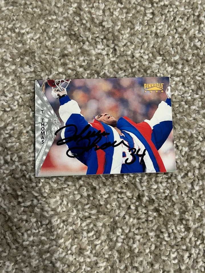 THURMAN THOMAS Signed Autographed 1996 Pinnacle Card Rare Buffalo Bills - Image 1 of 1