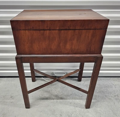 Ethan Allen Newport Box on Stand, Item #34-9405 in #582 Cashew Finish - Image 1 of 4