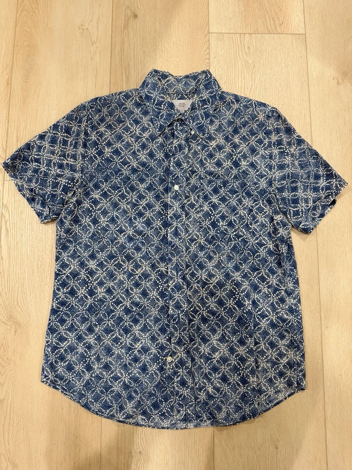 Jack Spade Men's Linen/Cotton S/S Button Shirt Blue • Medium - Image 1 of 4