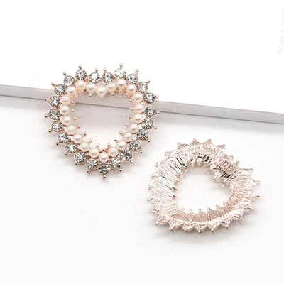  10 Pcs Artificial Pearl Brooches Flat Back Rhinestones for Crafts - Image 1 of 4
