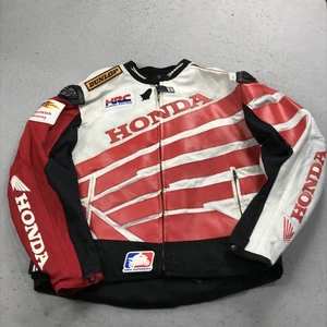 Honda Joe Rocket Jacket Mens XL White Red Padded Motorcycle Full Zip Bomber Race - Picture 1 of 14