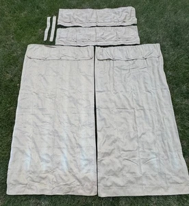 JC Penney Home Collection Gold Curtains with 2 Panels 2 Valances 3 Tie Backs 77" - Picture 1 of 4
