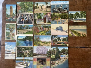Vintage Florida Linen Assorted Postcards Lot of 23 Posted 1939 to 1956 - Picture 1 of 11