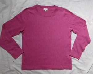 J Crew Teddie Sweater Cotton Wool Blend Pink Marled Crew Neck Womens Large - Picture 1 of 8