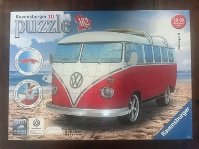 Rompecabezas Ravensburger 3D Volkswagen VW Bus Rojo T1 Surfer Ed., 162 piezas, caja sellada Foto 1 de 3