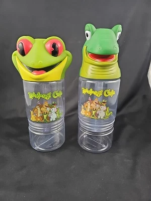 Rainforest Café Iguana & Frog 3D Cabeza Viaje Taza Botella de Agua Recuerdo DE COLECCIÓN Foto 1 de 4