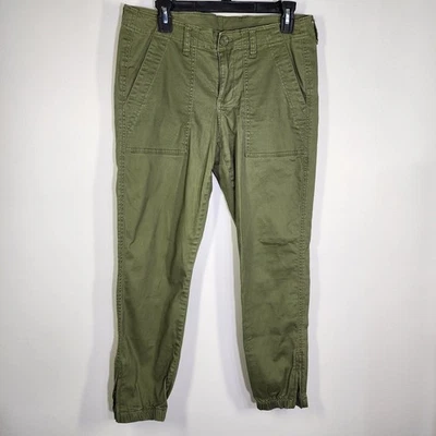 Cabi Womens Traveler Cargo Jogger Pants Olive Green Utility Size 4 Ankle Zip - Image 1 of 4