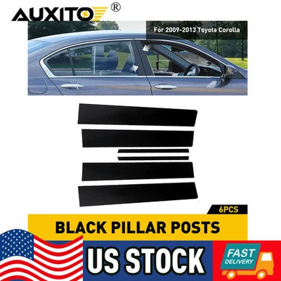 Для Corolla Toyota 6шт 2009-2013 черный стойки стойки комплект двери крышка фортепиано отделки - Изображение 1 из 4