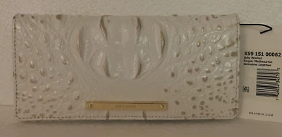 Cartera sin asas Brahmin Melbourne ADY delgada doble pliegue de cuero AZÚCAR oro blanco nueva con etiquetas Foto 1 de 4