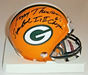 Mini casco firmado PACKERS Fuzzy Thurston con SB I & II JSA de autenticidad autografiado - Imagen 1 de 2